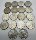 Lot of 18 Peace Silver Dollars 1922-1924 90% Silver Mixed Dates Circulated US