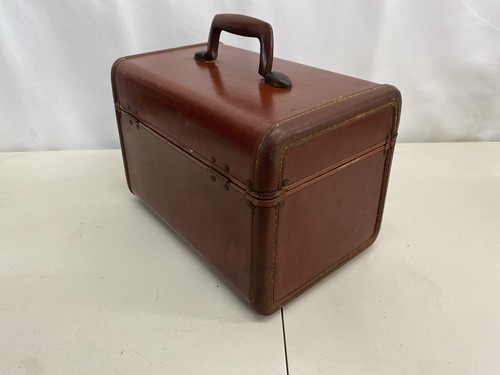 Vintage 1950’s Samsonite Shwayder Bros Leather Luggage Train Case Brown - No Key - Bild 6 von 14