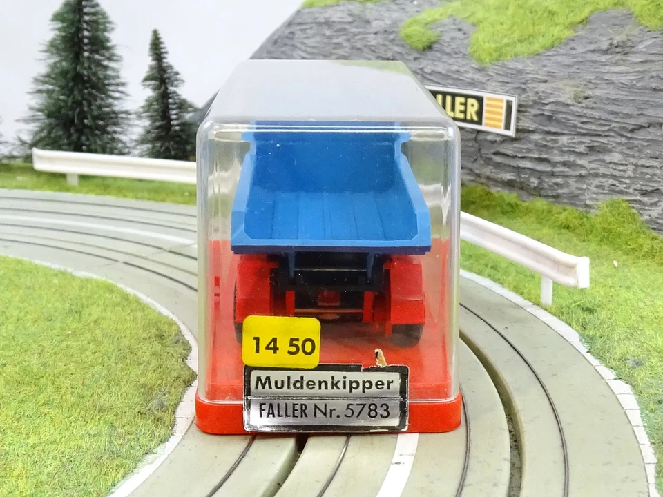 FALLER AMS | LKW BÜSSING MULDENKIPPER | blau - rot | NEUWERTIG | in BOX !!! - Bild 2 von 4