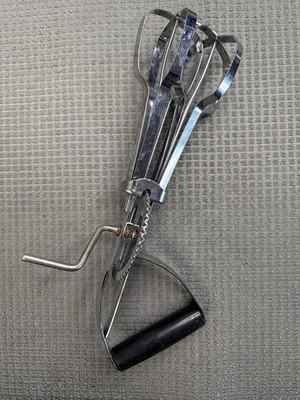 Vintage Stainless Steel USA Manual HAND CRANK MIXER / Egg Beater