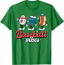 Baseball Game Day Retro Vibes Sport Fan Cute Present Unisex T-Shirt