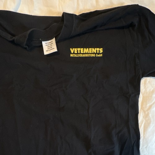 T-shirt uomo VETEMENTS logo nero XS/S manica corta girocollo maglia cotone - Foto 2 di 2