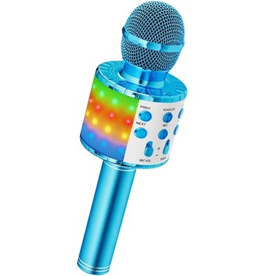 Magic Sing LED Karaoke Mikrofon Kinder, Drahtloses Bluetooth Spielzeug ab 3-12