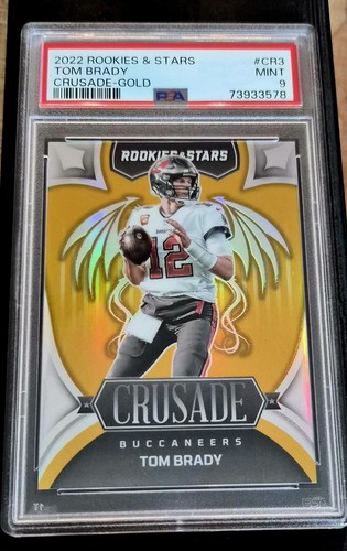 2022 Rookies & Stars Crusade TOM BRADY #CR3 GOLD /10 SSP BUCS PATS PSA 9