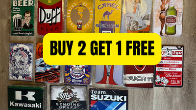 READ INSTRUCTIONS - Metal Tin Sign Wall Decor - Buy 1 Get 1 Free 12 X 8