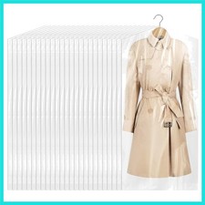 100 Pack Dry Cleaning Bags, 60x120 cm Clear Plastic Garment Bags for Dry Clea...