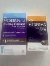 Mederma PM Intensive Overnight Scar Cream 1oz And SPF 30 2 Items New Exp 2027+