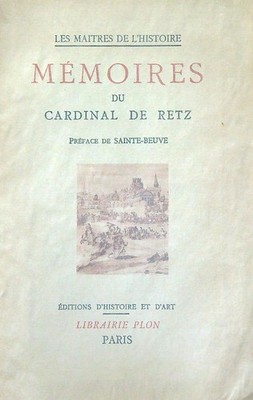 MEMOIRES CARDINAL DE RETZ BUCHHANDLUNG PLON 1929 \ BROSSURA