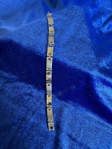 Vintage Estate RCI 18k (16) Diamond Stainless Steel Men’s Bracelet Size 8 3/8