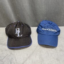 Lot Of 2 Bud Light Beer Hats BL Stitched Vintage Made In USA Hat Bud Light Logo