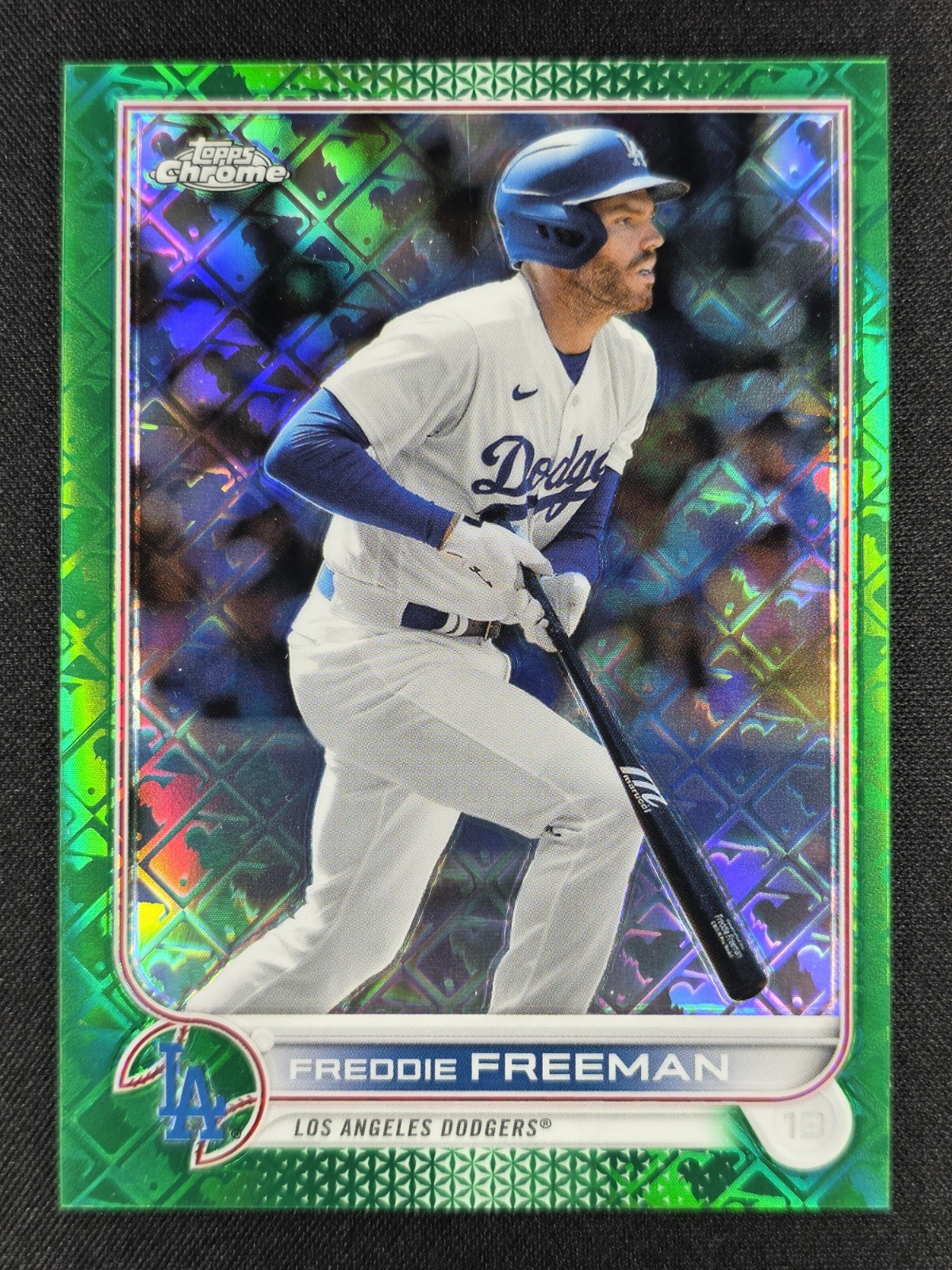 Freddie Freeman 2022 Topps Chrome Logofractor Green Refractor 53/99 #65 DODGERS