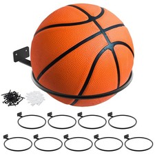 Basketball Holder Wall Mount,9pcs Soccer Display Rack Metal Universal Ball Di...