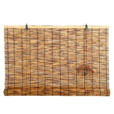 Reed Roller Blinds Shades, Vertical Lifting and Breathable Waterproof Design,...