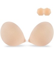 Adhesive Strapless Bra for Women Sticky Invisible Push up Silicone Bra Size B