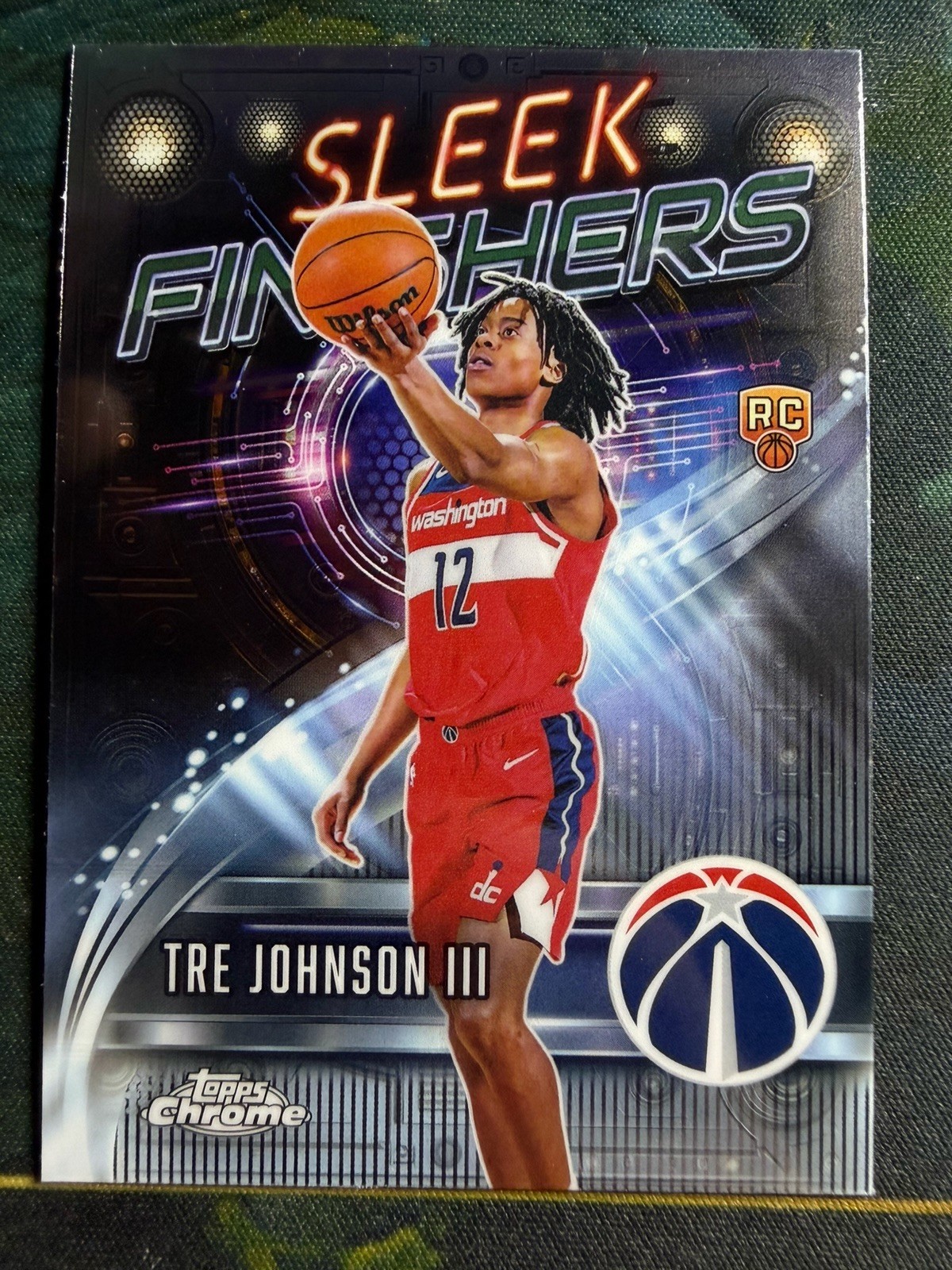 Tre Johnson III 2025-26 Topps Chrome #SF-26 Sleek Finishers Insert Wizards