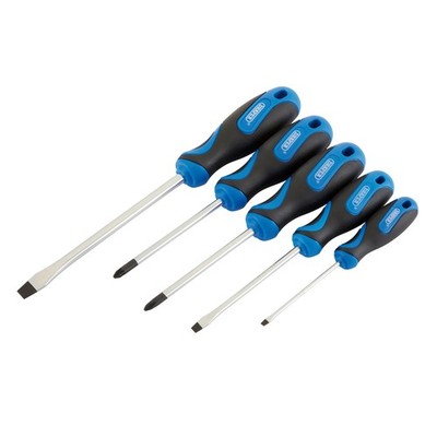 Draper Soft Grip Screwdriver Set 3 X Plain Slot 1 X Cross Slot 1 X PZ TYPE 32610
