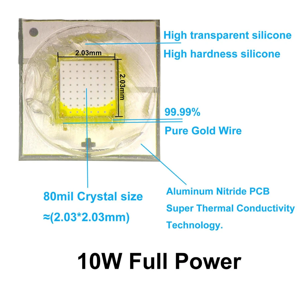 LED Source Chip 3W 5W 10W 18W High Power Light Bulb Lamp Flashlight Bead T6 XML2 - Image 4 of 4