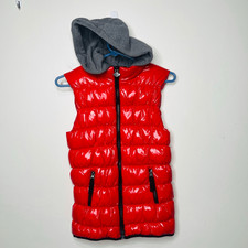 Appaman Apex Puffer Vest Bright Red Kids Sz 14 Hooded Exc cond