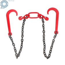 38 X 3 G80 Tow Chain J Hook V-chain Bridle Grab Hook Wrecker 15600 Lbs Steel