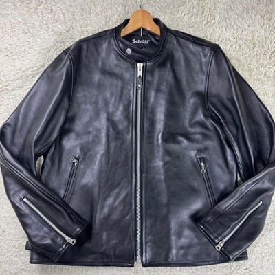 Schott 2XL Men's Black Sheepskin Single Rider Jacket Excellent Condition #FF BAA