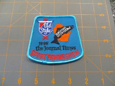 Vintage Fishing Patch - Salmon Unlimited 1995 Sport Fishing Show - 3 1/2 x 3 1/4