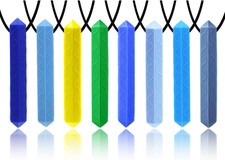 Chew Necklaces for Sensory Kids 8 Pcs Diamond Shape Sensory Chewy Toys for Autis
