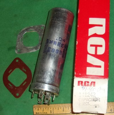 NOS Mallory Can Electrolytic CAPACITOR 400-400-100uF/200-200-275VDC