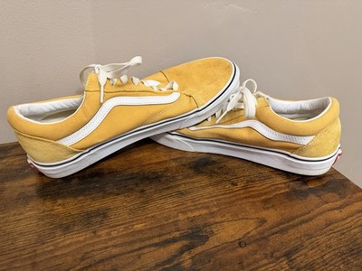 VANS Old Skool Yellow/White Low Top Lace-Up Sneakers Rubber Outsole