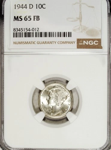 1944 D NGC MS 65 FB Mercury Silver Dime ☆☆ Great For Sets ☆☆ 012