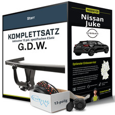 Für NISSAN Juke Typ F16 Anhängerkupplung starr +eSatz 13pol 08.2019-jetzt Kit