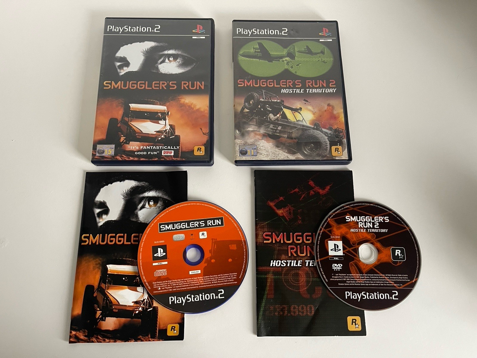 Smuggler's Run & SR 2: Hostile Territory PS2 Game Bundle Complete Tested