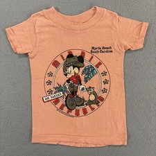 Vintage 80s Minnie Mouse Safari Baby T Shirt Toddler 10x14 Disney USA Sherry