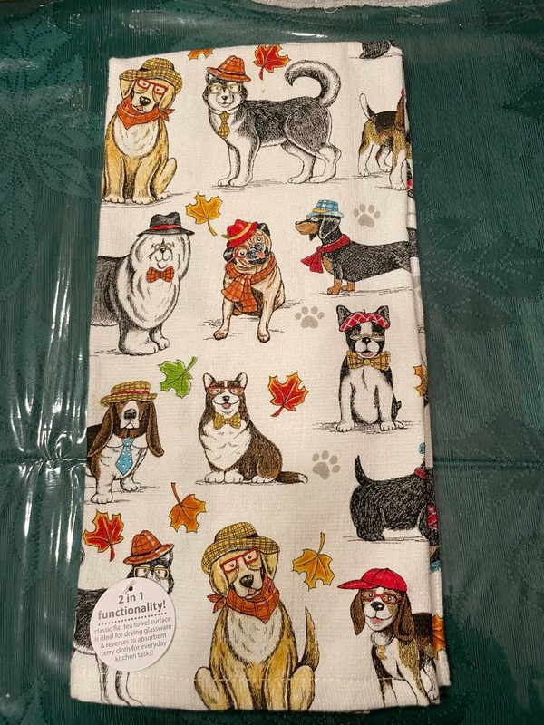 Dog Fall Kitchen Teatowel