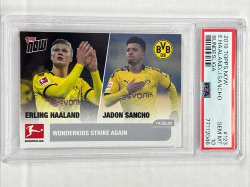 Erling Haaland Jadon Sancho RC 2019 Topps Now Bundesliga PSA 10 #123 PR: 416