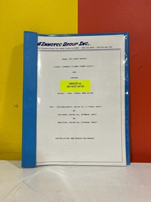 INNOTEC GROUP PPS 8200 Power Supply Installation and Operation Manual