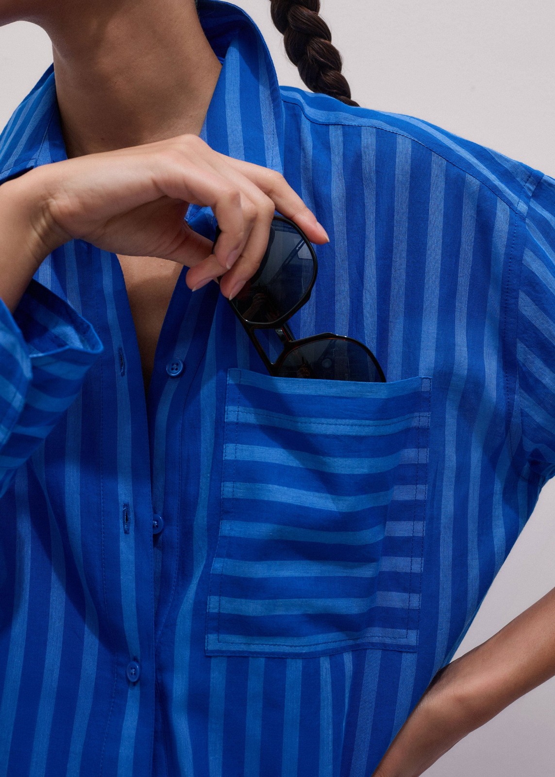 ME+EM COTTON VOILE OVERSIZED BEACH SHIRT IN INTENSE SKY BLUE SIZE UK 12 *RRP £95 image 6