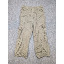 BDG Urban Outfitters Y2K Cargo Pants Women's Large Green Wide Leg Ruching Casual