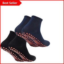 Comfort & Safety Combined: 2 Pairs Non-Slip Grip Yoga & Fitness Socks for Adults
