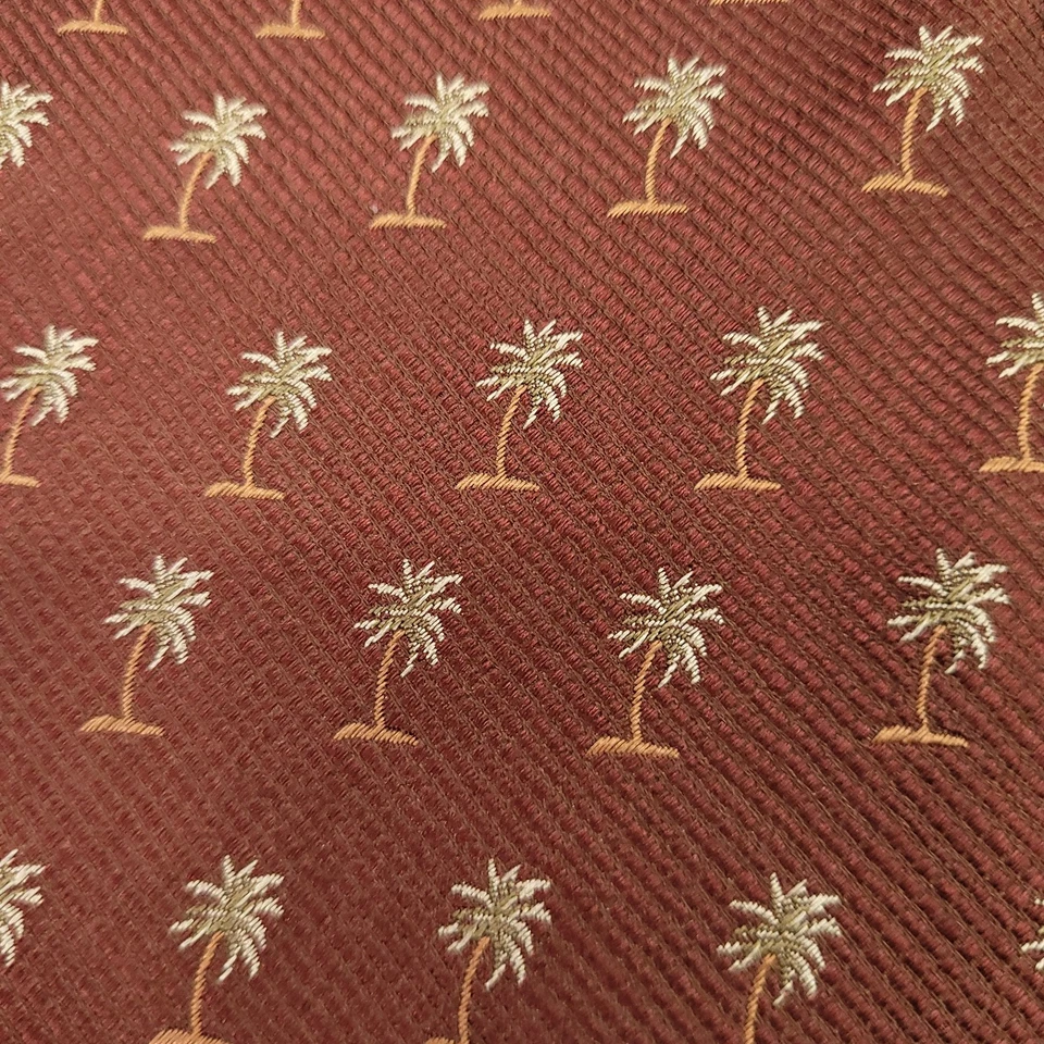 "Corbata de seda Tommy Bahama para hombre 60"" marrón dorado palmera hawaiana tropical cuello" Foto 2 de 4