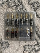 Banana Plugs 6 Pairs / 12 Pcs, Closed Screw 24K Gold Plated Speaker Plug