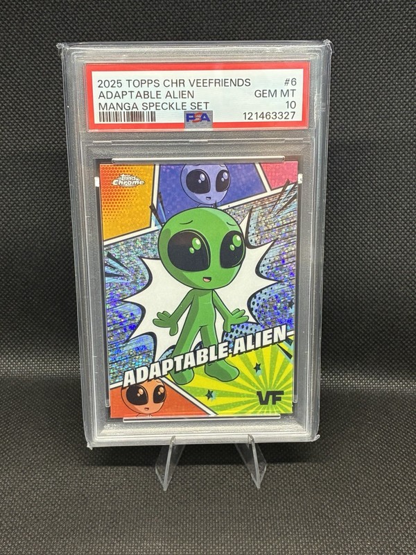 2025 Topps Chrome VeeFriends Manga Speckle Adaptable Alien #MSS-6 PSA 10 GEM