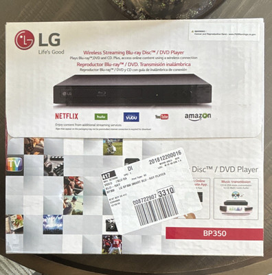 LG BP350 Blu-ray DVD Player Wireless Streaming Built-In Wi-Fi Remote Control