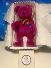 Millennium 1999 Ty Beanie Baby Purple Bear Original Collectible Plush Toy In Box