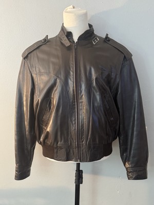 Vintage Jean Claude Jitrois Man s Leather Jacket in dark brown color