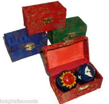 Chinese Celestial Health Balls w/ Chimes -Stress Relief Sun & Moon