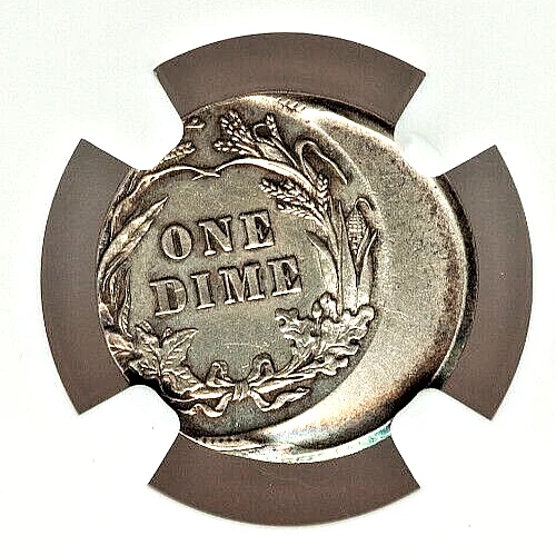 1903 MAJOR OFF CENTER BARBER DIME ERROR NGC UNC! - Image 2 of 3