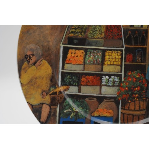 Guy Buffet Tuscan Storefronts ALIMENTARI Porcelain 10 7/8" Dinner Plate Germany - Picture 4 of 6