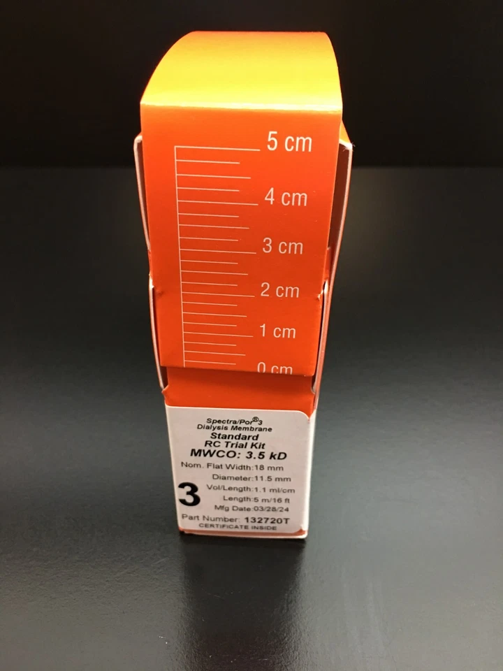 Spectrumlabs Spectra/Por PN 132720T RC Kit de prueba 3 membranas de diálisis MWCO 3,5 kD Foto 3 de 4