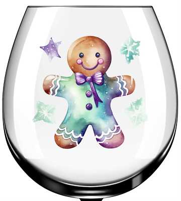 X12 Weihnachten Lebkuchen Mann Glas Vinyl Aufkleber Sticker Farbe xc77
