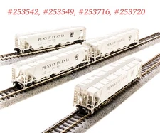 N Scale Broadway Limited BLI 3167 Class H32 5-Bay Covered Hopper PRR 4-Pack NIB